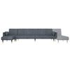 vidaXL Schlafsofa in L-Form Dunkelgrau 275x140x70 cm Samt