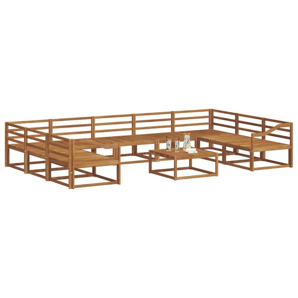 vidaXL Outdoor-Sofagarnitur 10 pcs Natur Massivholz Akazie