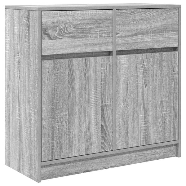 vidaXL Sideboard mit Schublade Grau Sonoma 80x34x76 cm Holzwerkstoff