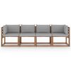 vidaXL Garten-Palettensofa 4-Sitzer mit Kissen Kiefernholz
