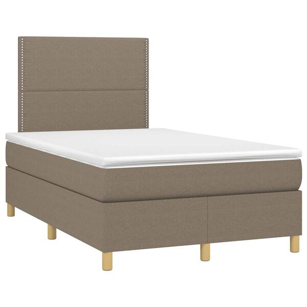 vidaXL Boxspringbett mit Matratze Taupe 120x190 cm Stoff
