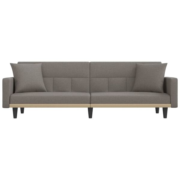 vidaXL Schlafsofa mit Kissen Taupe Stoff