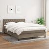 vidaXL Boxspringbett mit Matratze Taupe 140x190 cm Stoff