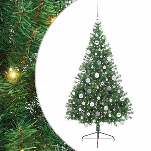 vidaXL K&uuml;nstlicher vorbeleuchteter Weihnachtsbaum Gr&uuml;n 180 cm PVC