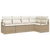vidaXL Gartensofa-set 5 stk. Beige und Wei&szlig; Poly-Rattan