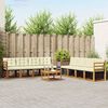 vidaXL Outdoor-Sofagarnitur mit Kissen 9 pcs Natur und Creme