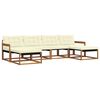 vidaXL Outdoor-Sofagarnitur mit Kissen 6 pcs Natur und Creme