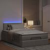 vidaXL Ottomane Bett mit Matratze & LEDs Taupe 120x190 cm Stoff