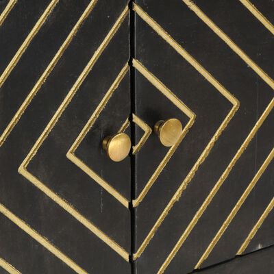 vidaXL Sideboard Schwarz Golden 120 x 30 x 75 cm Mango-Massivholz