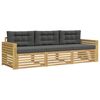 vidaXL Outdoor-Sofagarnitur 3 Stk. Wei&szlig; und Anthrazit