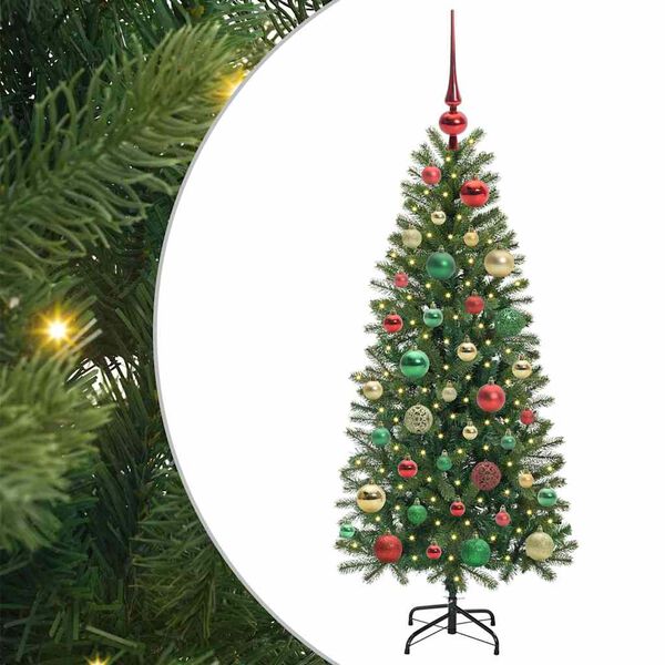 vidaXL K&uuml;nstlicher Weihnachtsbaum mit 150 LEDs Gr&uuml;n 120 cm PE und PVC