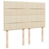 vidaXL Boxspringbett mit Matratze Creme 140x200 cm Stoff