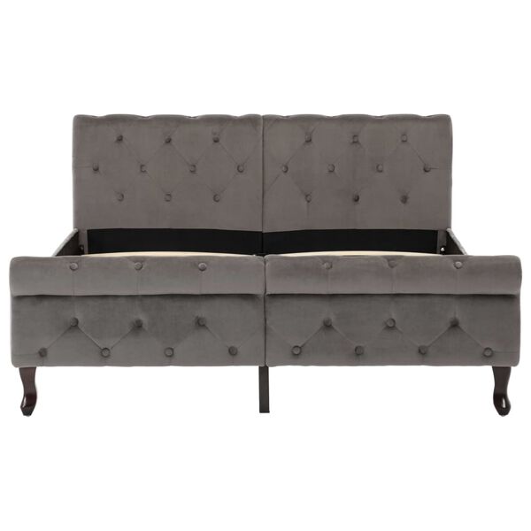 vidaXL Bettgestell Grau Samt 140 x 200 cm