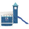 vidaXL Kinderhochbett mit Turm Blau 90x200 cm Massivholz Kiefer