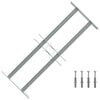 vidaXL Fenstergitter 500-650 mm Galvanisiertes Stahl Silber