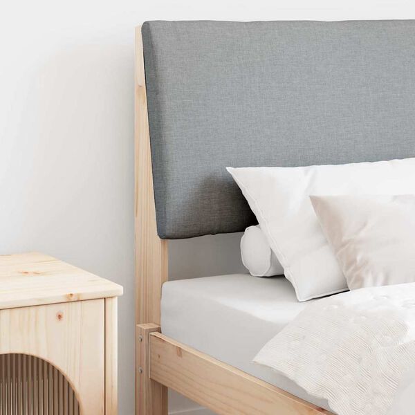 vidaXL Gepolstertes Kopfteil Hellgrau 75 cm Massives Kiefernholz