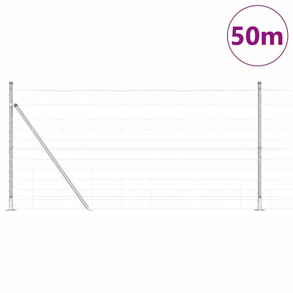 vidaXL Zaunpfosten Galvanisiert 50 x 1,2 m Stahl