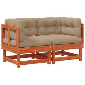 vidaXL 2 stk. Gartenecksofa Massives Kiefernholz Wachsbraun