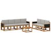 vidaXL Outdoor-Sofagarnitur mit Kissen 7 pcs Nat&uuml;rlich und Hellgrau