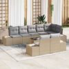 vidaXL Gartensofa-set mit Speicher Beige und Hellgrau Poly Rattan