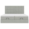vidaXL Ottoman-Bett mit Matratzen & LEDs Hellgrau 160x200 cm Samt