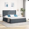 vidaXL Bett mit Stauraum und LED mit LED Dunkelgrau 180 x 200 cm Samt