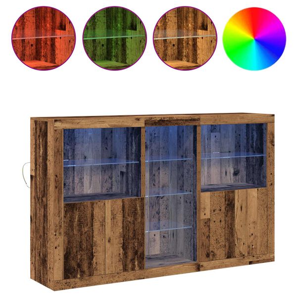vidaXL LED-Sideboard Altholz 162 x 37 x 100 cm Holzwerkstoff
