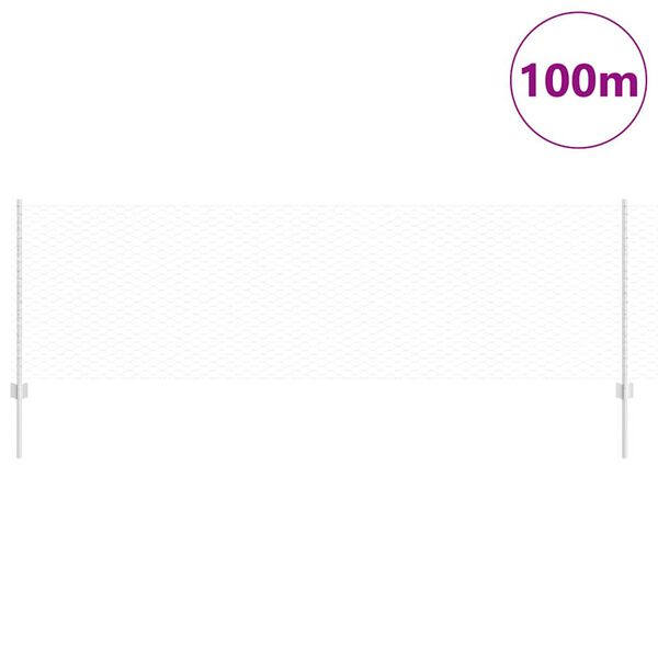 vidaXL Zaun mit Pfosten Silber 0,8 x 100 m Stahl