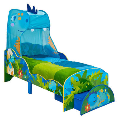 Worlds Apart Kinderbett mit Schublade Dinosaurier 142×77×138 cm Bunt
