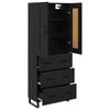 vidaXL Highboard Schwarz Eichen-Optik 69,5 x 34 x 180 cm Holzwerkstoff