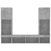 vidaXL 5-tlg. Wohnwand mit LED-Beleuchtung Betongrau Holzwerkstoff
