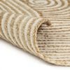 vidaXL Teppich Handgefertigt Jute mit Spiralen-Design Wei&szlig; 90 cm