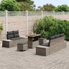 vidaXL Gartensofa-set mit Kissen mit Speicher 8 pcs Grau Poly Rattan