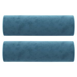 vidaXL Zierkissen 2 Stk. Blau &Oslash;15x50 cm Samt