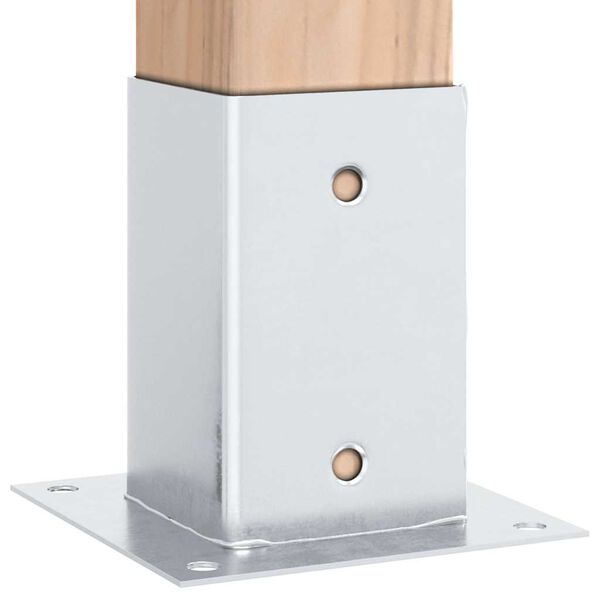 vidaXL Pfostenträger Quadratisch 4Stk. Silber 81x81mm Verzinkter Stahl