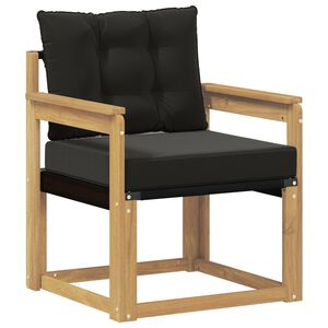 vidaXL Outdoor-Sofa Massives Akazienholz und Textilene Wei&szlig;