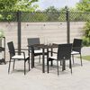 vidaXL Garten Essgruppe mit Kissen 5 pcs Schwarz Poly-Rattan