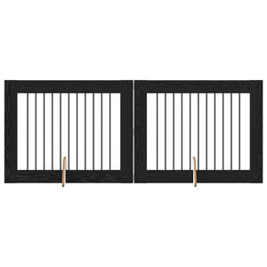 vidaXL Hundetor mit St&auml;ndern 2 pcs Schwarze Eiche 100 x 80 cm