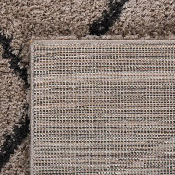 vidaXL Teppich Shaggy Hochflor Beige und Anthrazit 80x150 cm