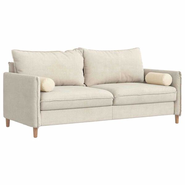 vidaXL Bolsterkissen 2 Stück Creme Ø 15 x 40 cm Cordstoff