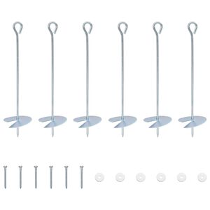 vidaXL Erdanker 6 pcs Silber &Oslash;10 x 40 cm Galvanisiertes Metall