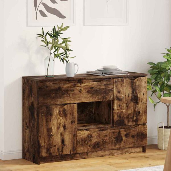 vidaXL Sideboard Ger&auml;ucherte Eiche 100 x 30 x 65,6 Holzwerkstoff