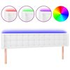 vidaXL LED Kopfteil Wei&szlig; 163x16x78/88 cm Kunstleder