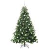vidaXL K&uuml;nstlicher Weihnachtsbaum mit 300 LEDs Gr&uuml;n 180 cm PE und PVC