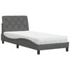 vidaXL Bett mit Matratze Dunkelgrau 80x200 cm Stoff