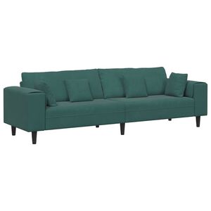 vidaXL Sofa mit Kissen Dunkelgr&uuml;n 250 x 77 x 76 cm Samt