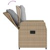 vidaXL 9-tlg. Garten-Essgruppe mit Kissen Beige Poly Rattan