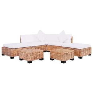 vidaXL Sofagarnitur 18-tlg. Nat&uuml;rliches Rattan
