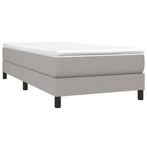 vidaXL Boxspringbett mit Matratze Hellgrau 80x200 cm Stoff