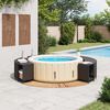 vidaXL Whirlpool-Umrandung Schwarz Poly-Rattan und Massivholz Akazie